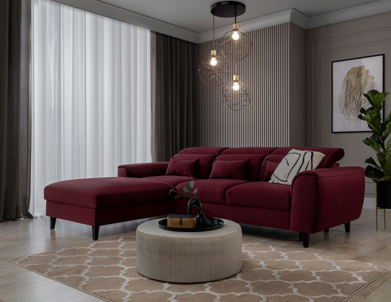 Lustra ELTAP, Olinto, 52x120 cm, 3xE27, 15W, otel, negru - imagine 6